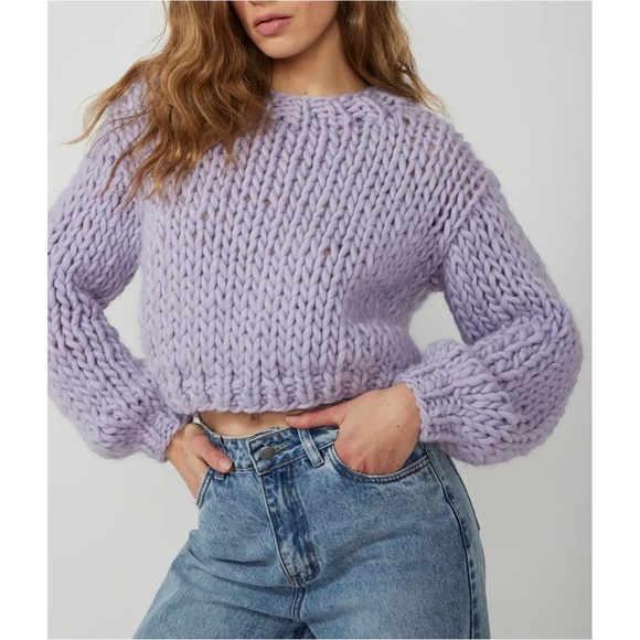 STELLA PARDO NWT Djamila Woollen Jumper in Lavender Size Small Chunky Knit